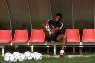 11 Aug 1997:  Patrick Kluivert of AC Milan prepares for a training seesion during a training feature at the AC Milan training ground in Italy. \ Mandatory Credit: Shaun Botterill /Allsport